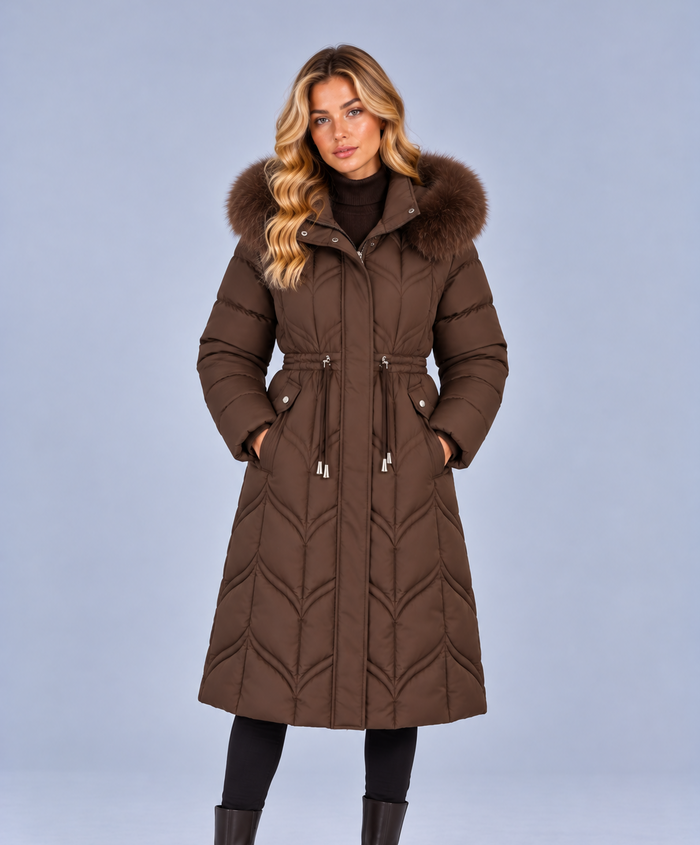 Women's Faux Fur Hooded Parka – Padded Winter Coat