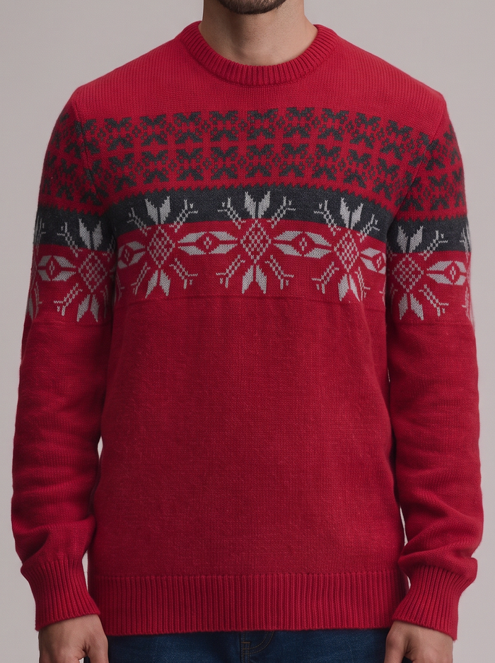Men's Fair Isle Christmas Jumper – Crew Neck Knit