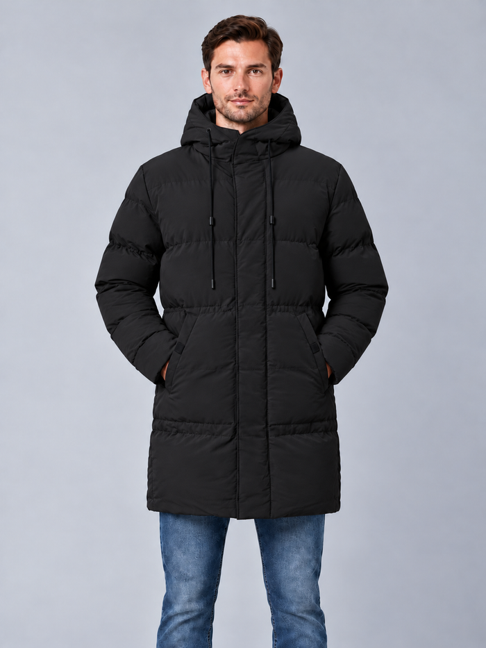 Men's Longline Hooded Parka – Insulated Winter Jacket