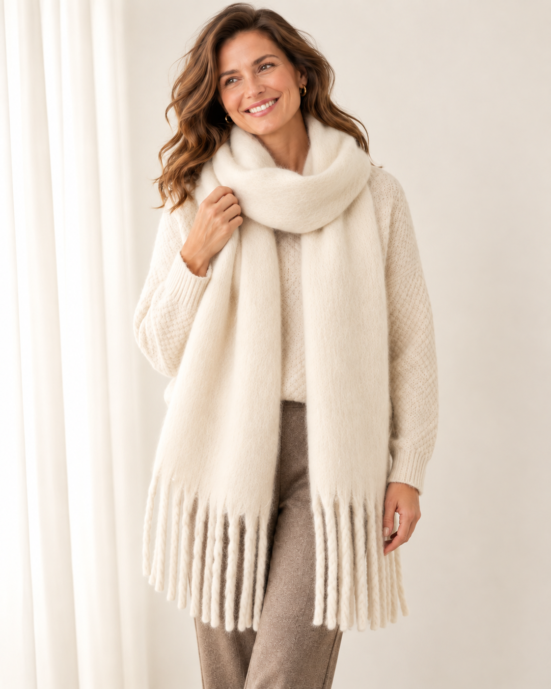 Women's Soft Cashmere Feel Scarf – Pashmina Style Winter Wrap