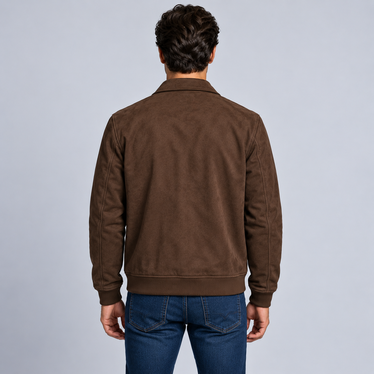 Men's Faux Suede Zip Jacket – Collared Casual Fall Jacket