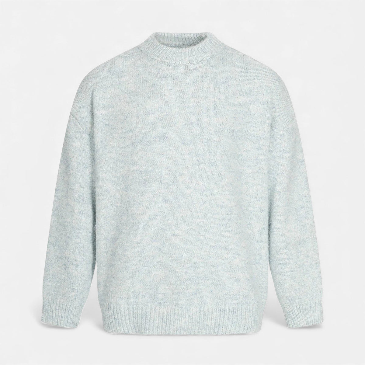 Men's Wool-Look Crew Neck Jumper in Fog Blue
