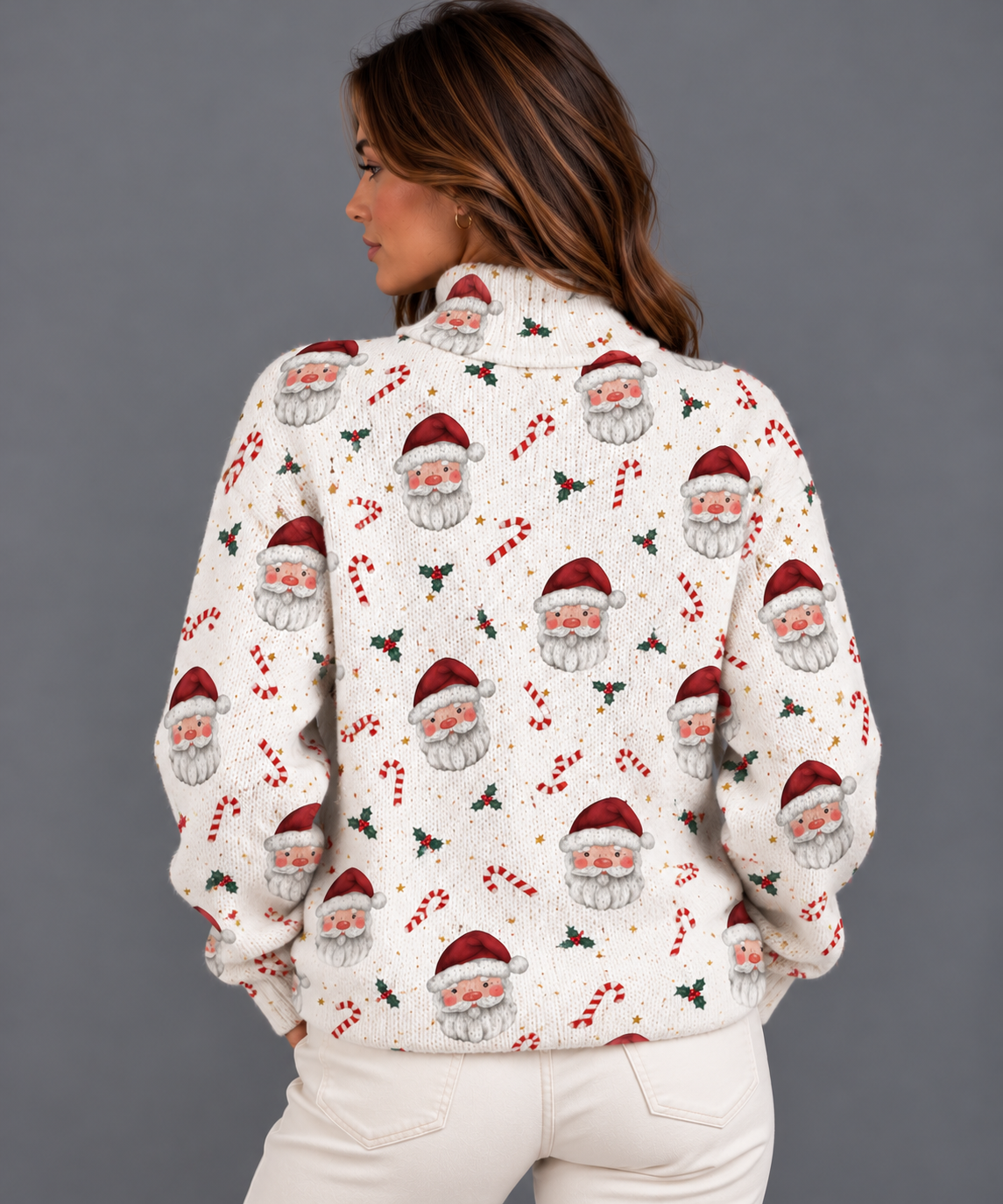Women's Santa and candy cane mock neck jumper – Covert Club product photo 2