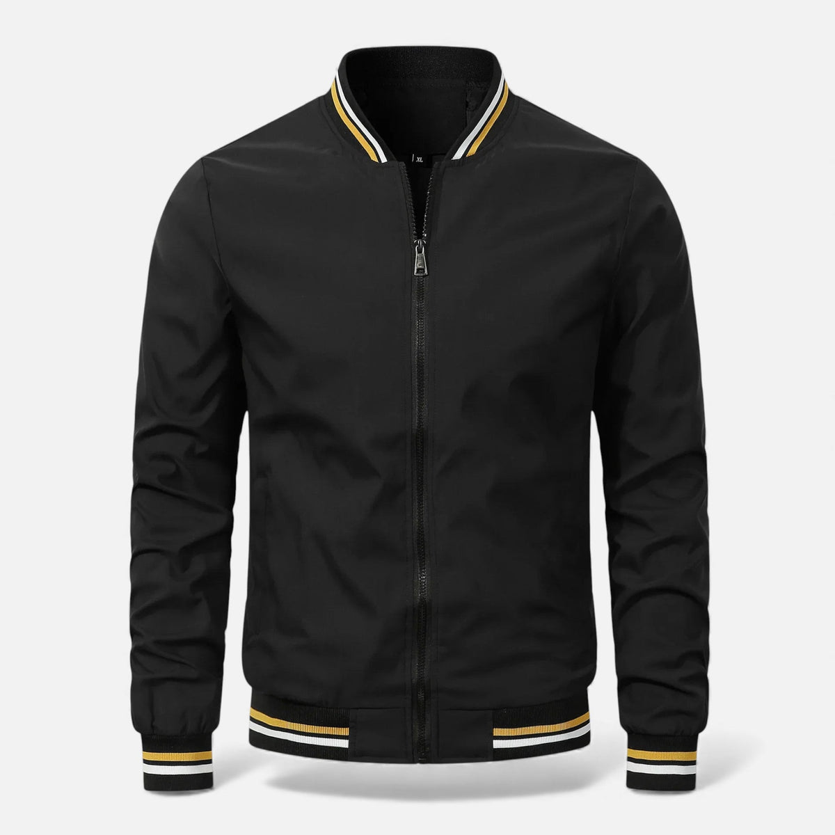 Men's Thick Padded Bomber Jacket in Black
