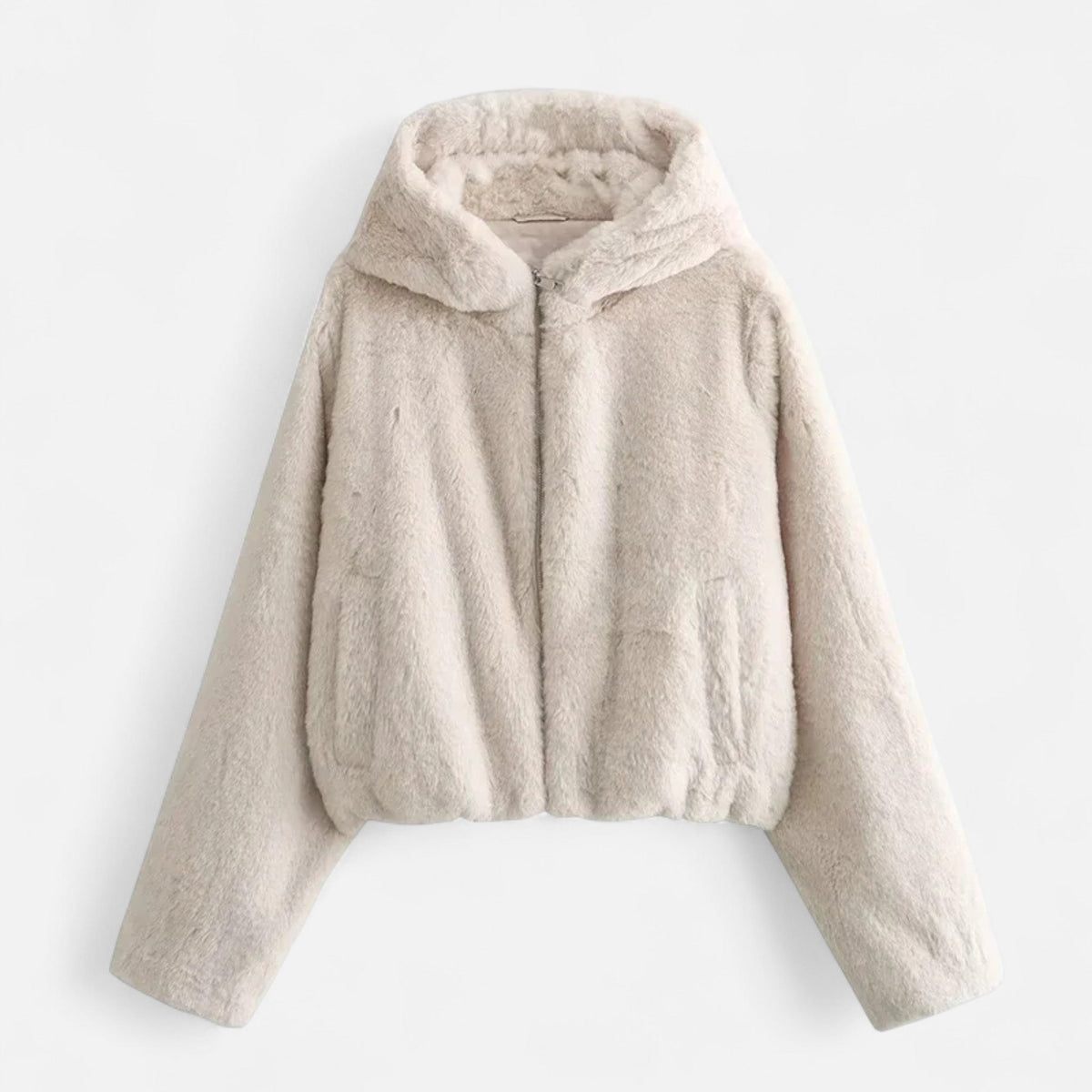Women's Hooded Faux Fur Coat in White