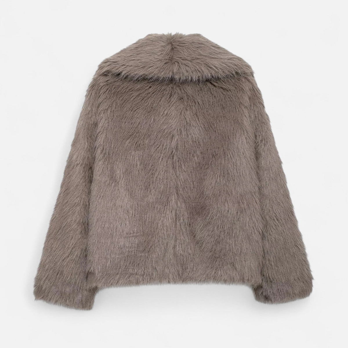 Women's Brown Faux Fur Coat in Coffee – image 4