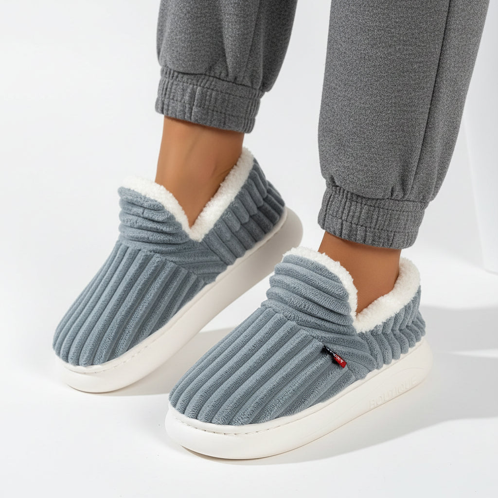 Orthopaedic Plush Winter Slippers in Sky Blue