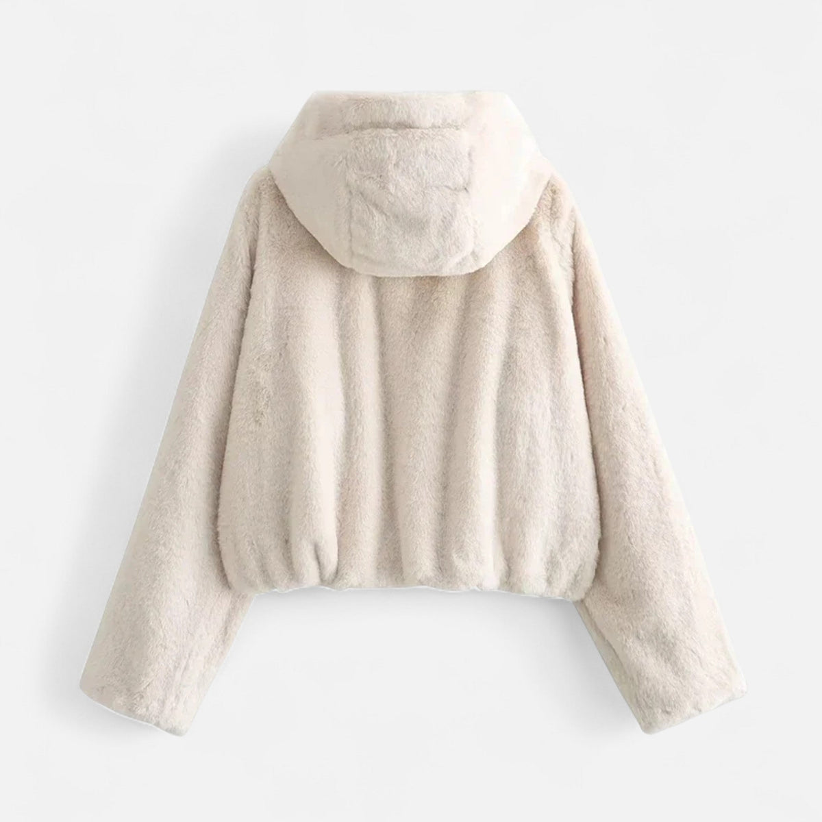 Women's Hooded Faux Fur Coat in White – image 5