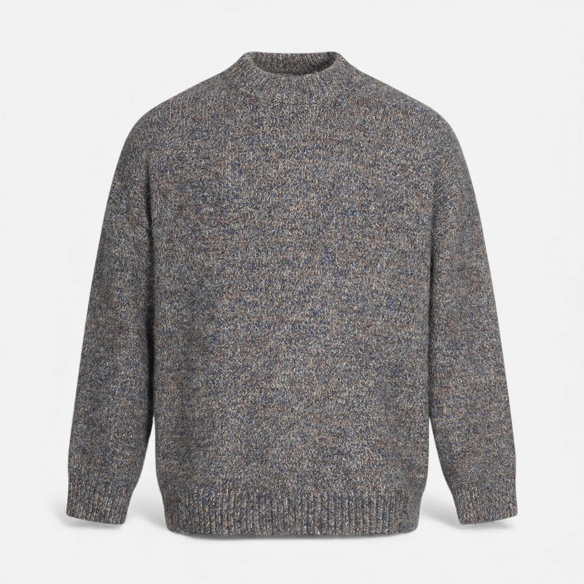 Men's Wool-Look Crew Neck Jumper in Brown