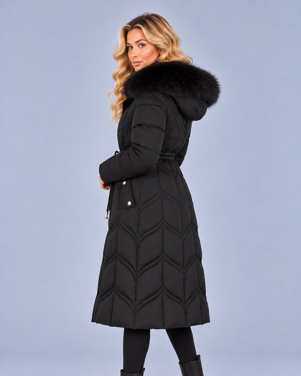 Women's Faux Fur Hooded Parka – Padded Winter Coat