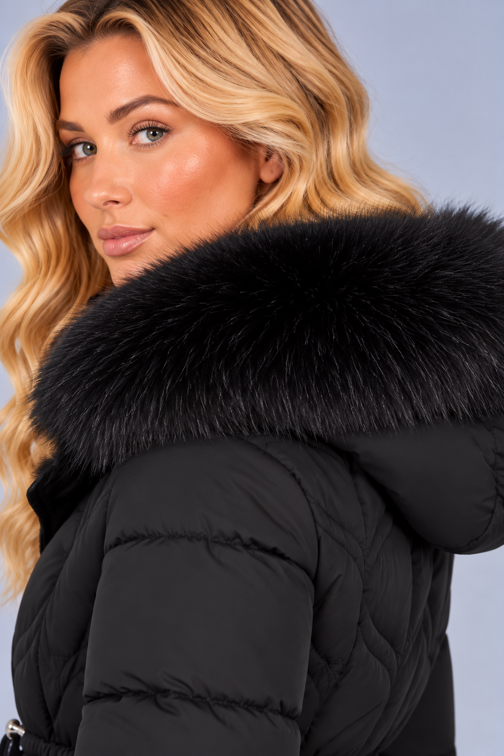 Women's Faux Fur Hooded Parka – Padded Winter Coat