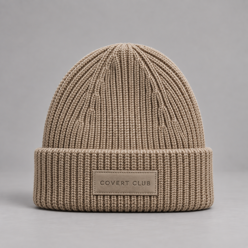 Dario Beige Rib Beanie