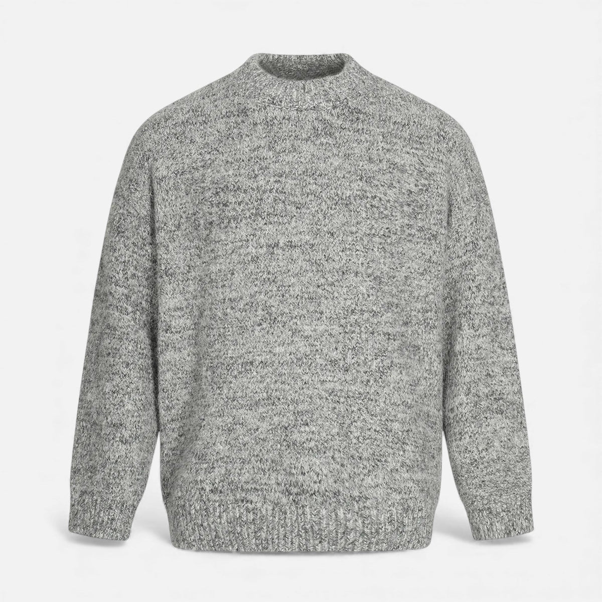 Men's Wool-Look Crew Neck Jumper in Grey