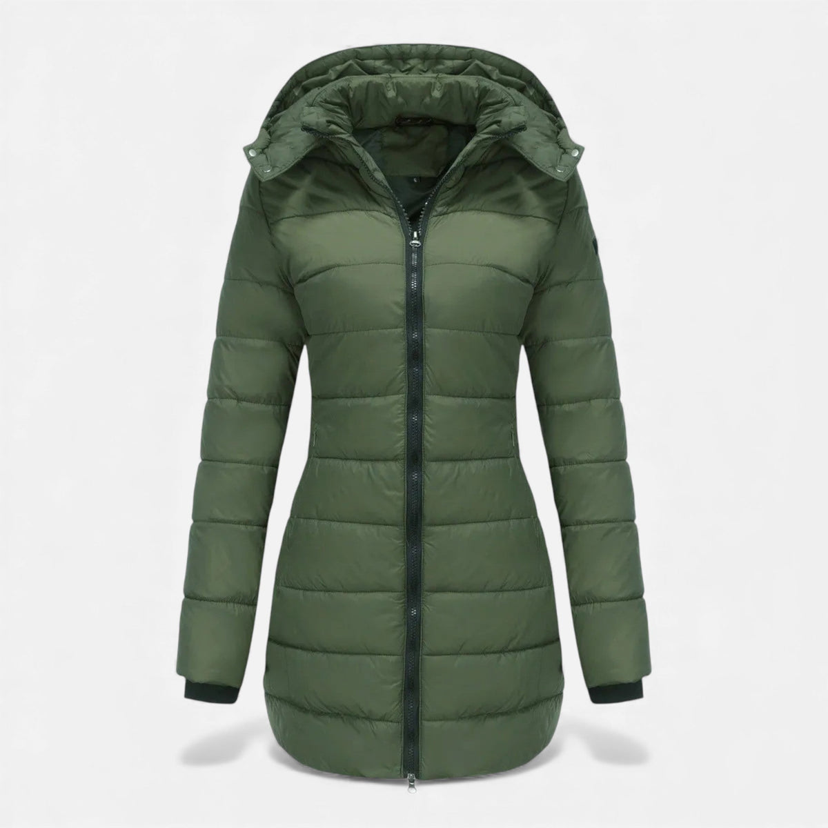 Women's Quilted Padded Jacket in Olive Green