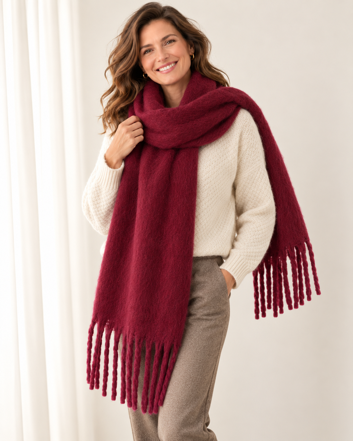 Women's Soft Cashmere Feel Scarf – Pashmina Style Winter Wrap