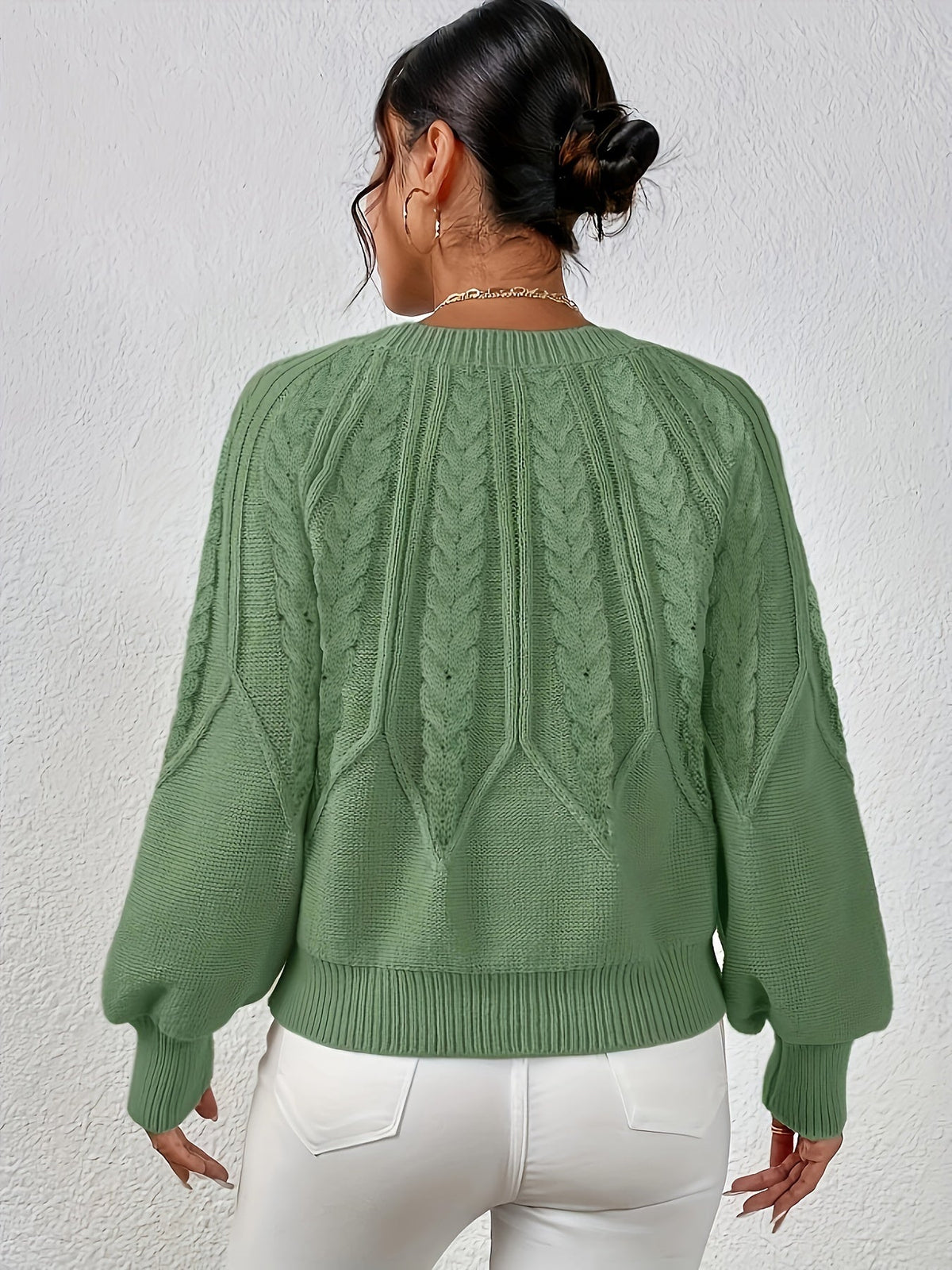 Women's Relaxed Cable Knit Sweater – view 2