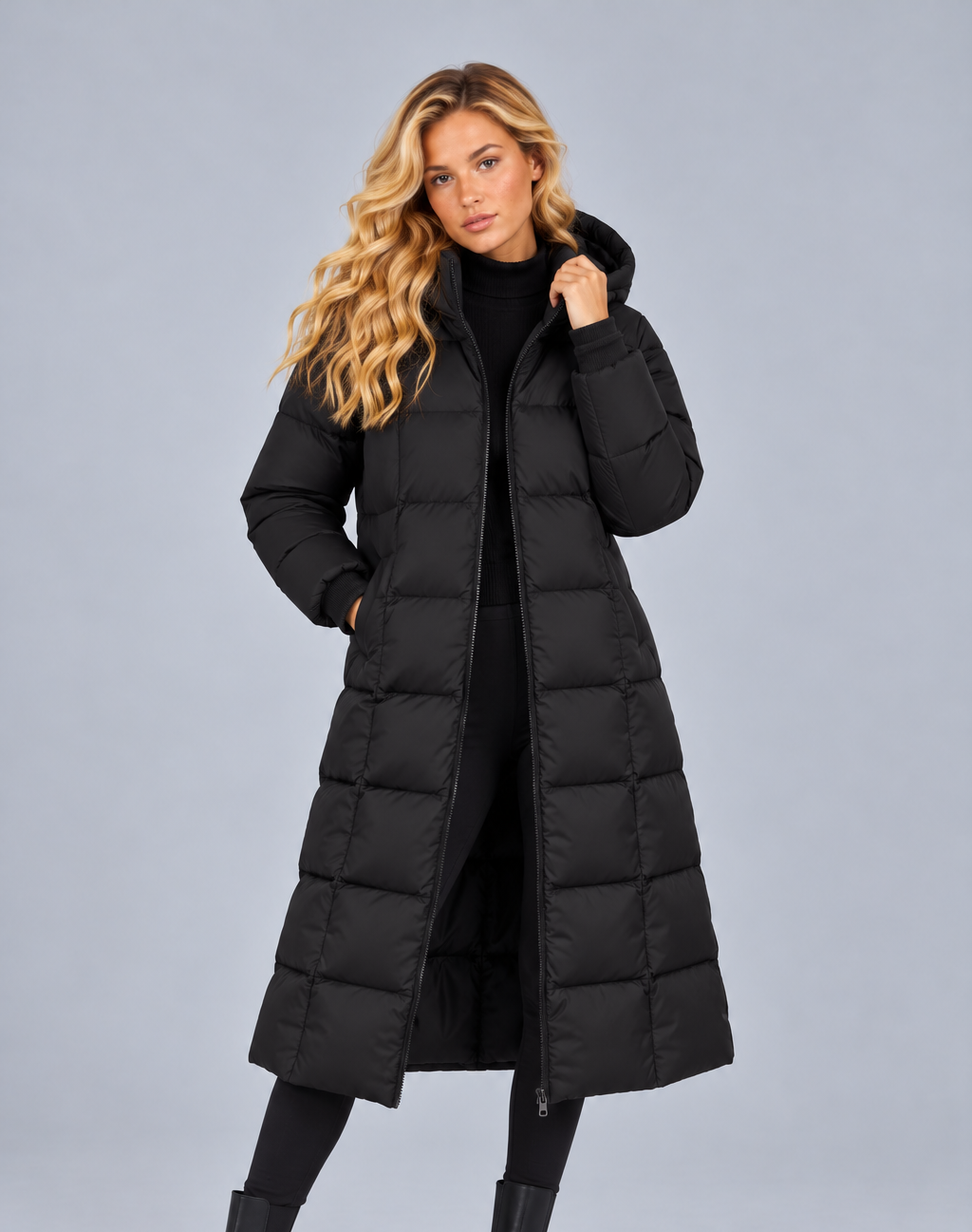 Women's Faux Fur Hooded Parka – Padded Winter Coat