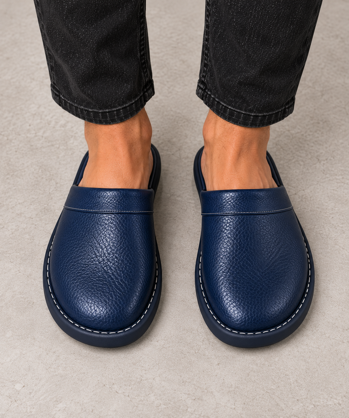 Men's Leather Slip On Slippers – Indoor Outdoor Style
