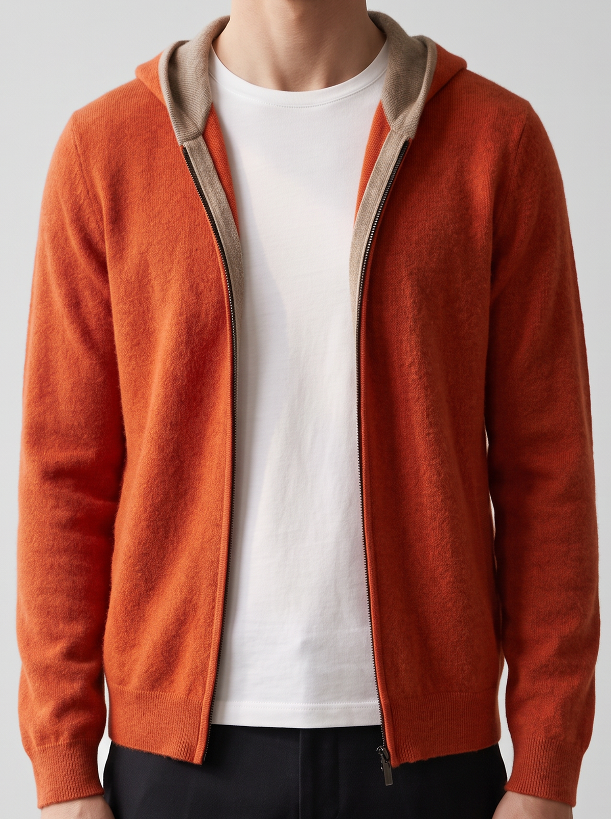 Men's Reversible Knitted Zip Up Hoodie – Fine Knit