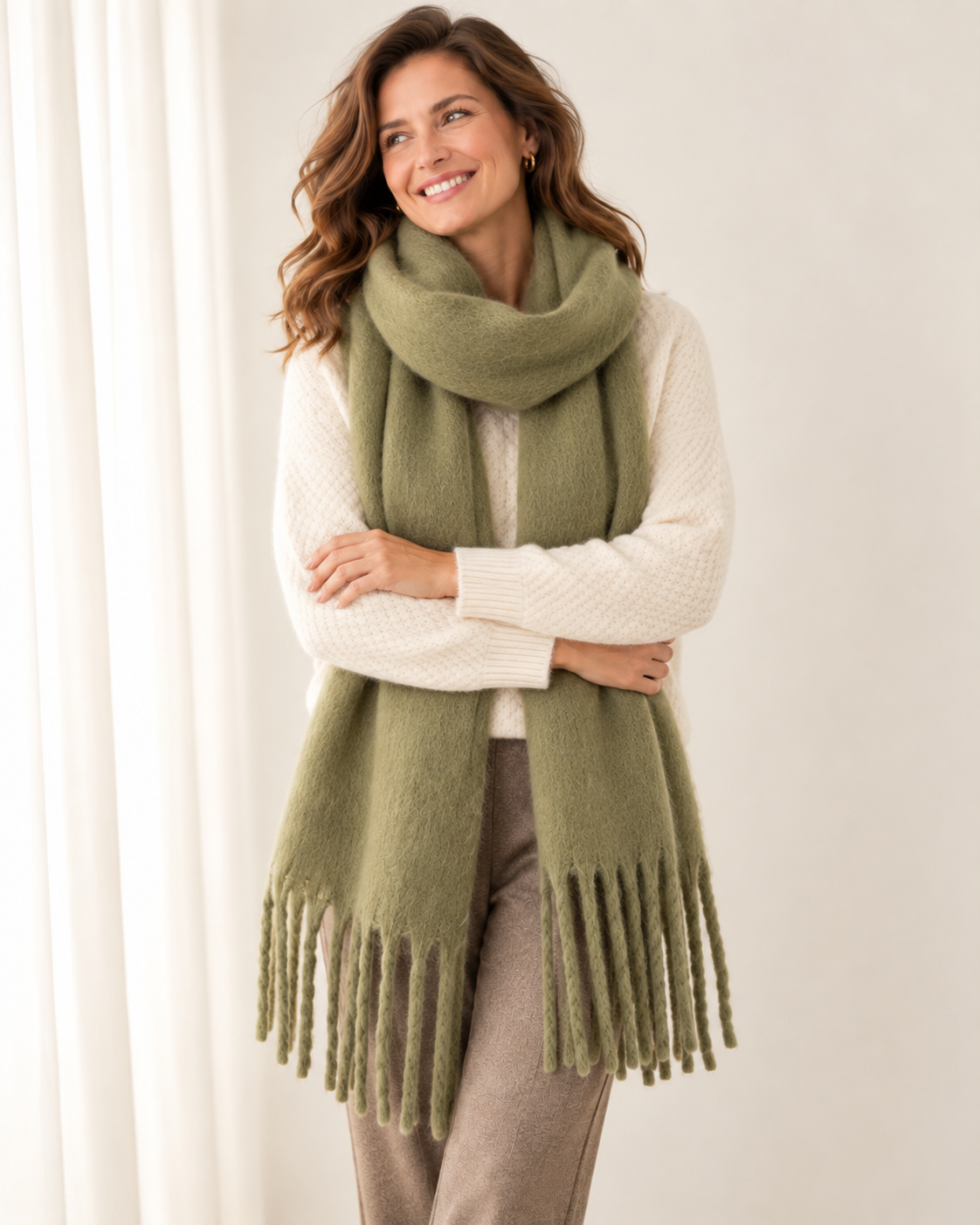 Women's Soft Cashmere Feel Scarf – Pashmina Style Winter Wrap