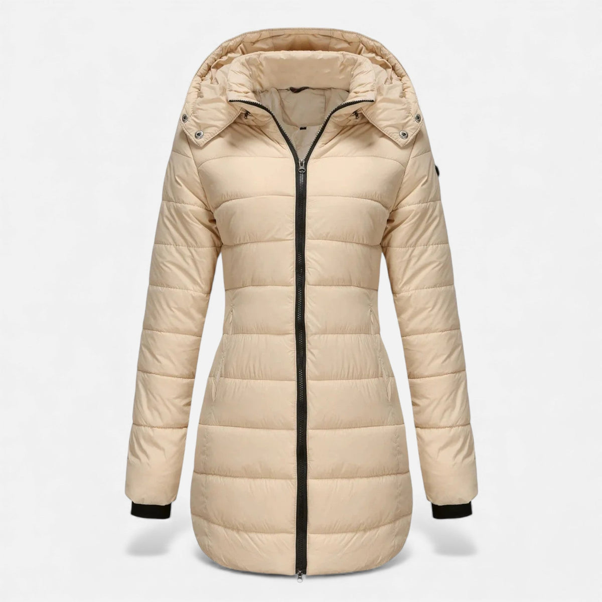 Women's Quilted Padded Jacket in Beige
