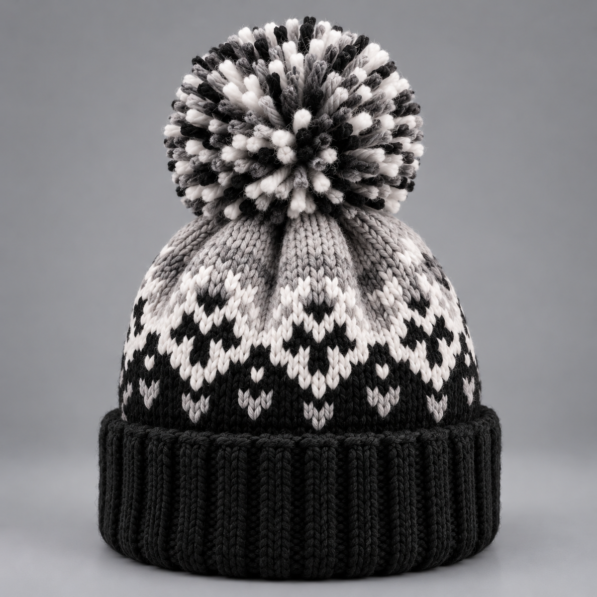 Women's snowflake bobble beanie hat – Covert Club product photo 1