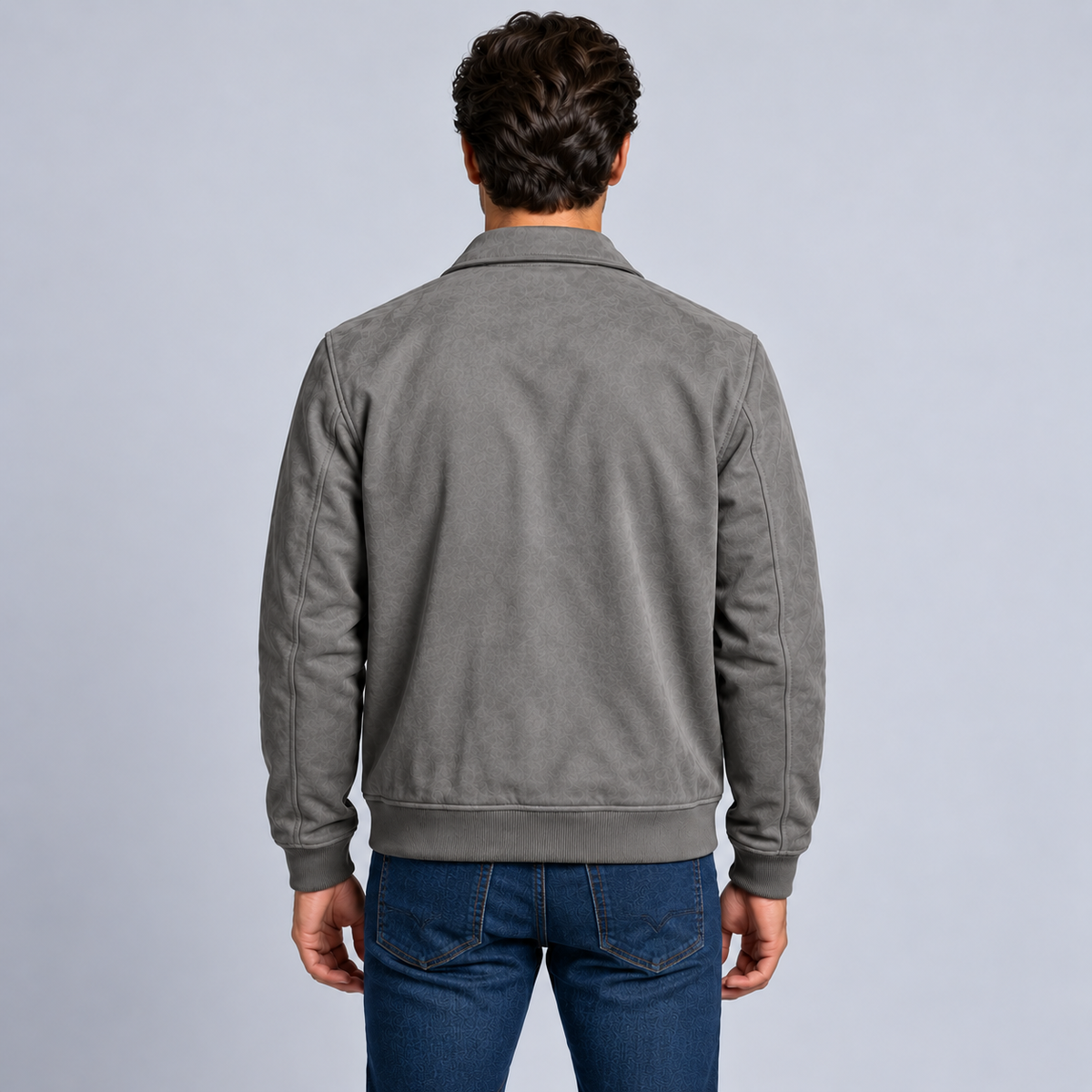 Men's Faux Suede Zip Jacket – Collared Casual Fall Jacket