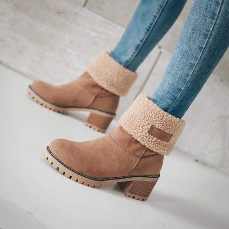 Women's Sherpa Cuff Snow Boots in Brown