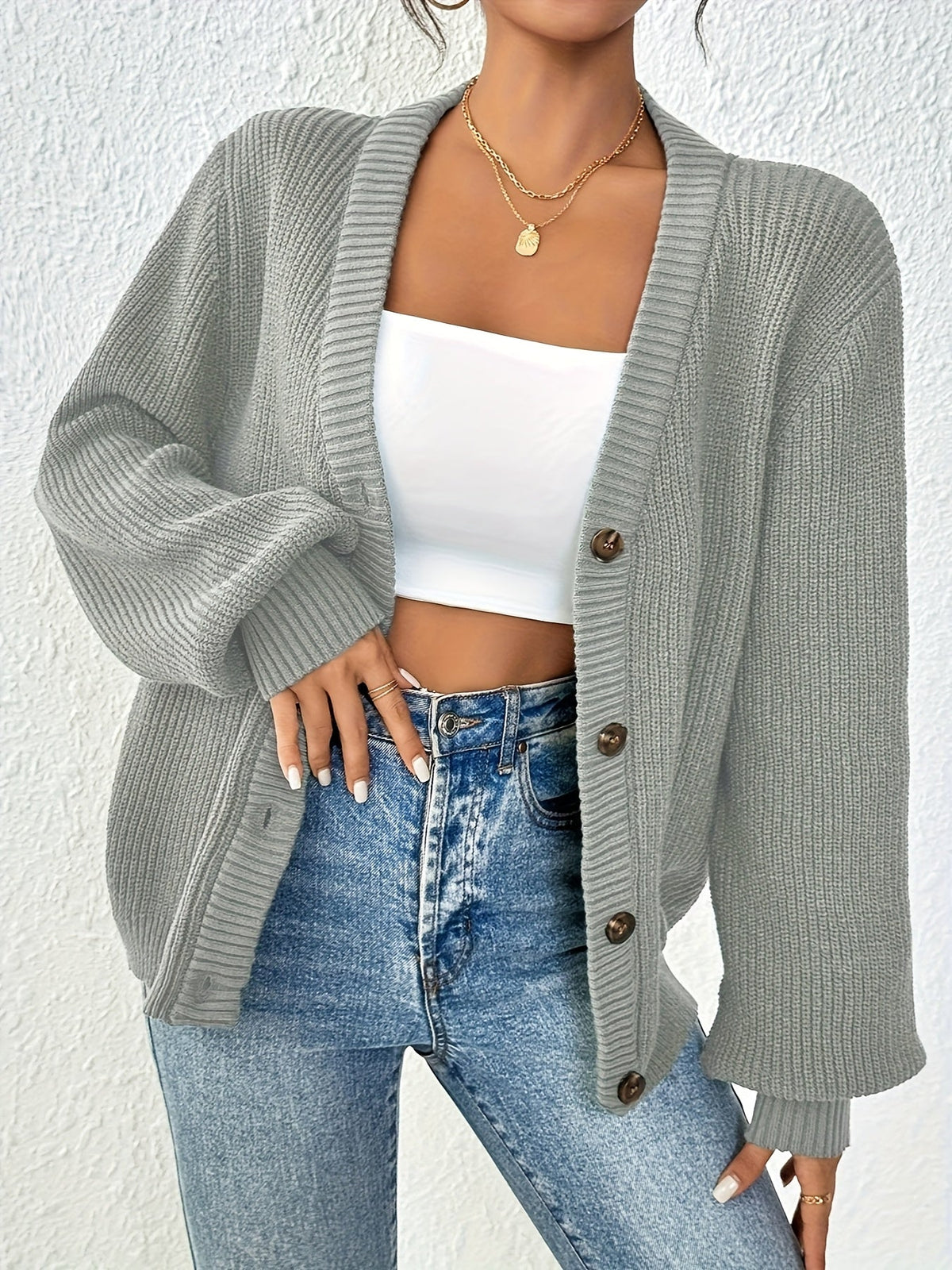 Women's Relaxed Button Front Cardigan – image 2