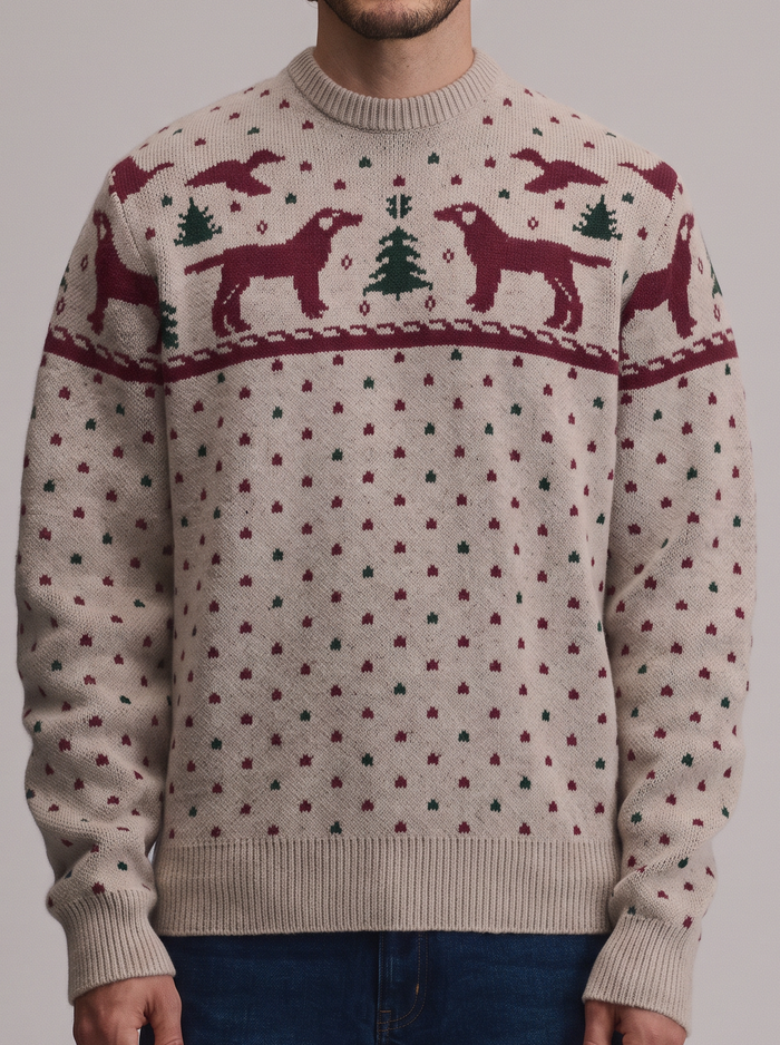 Men's Dog Pattern Christmas Jumper – Fair Isle Knit