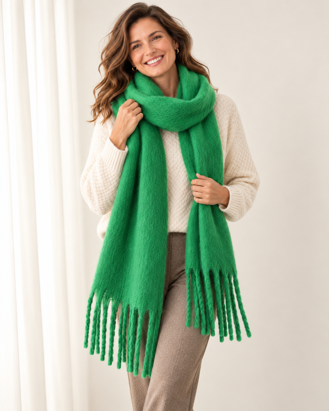 Women's Soft Cashmere Feel Scarf – Pashmina Style Winter Wrap
