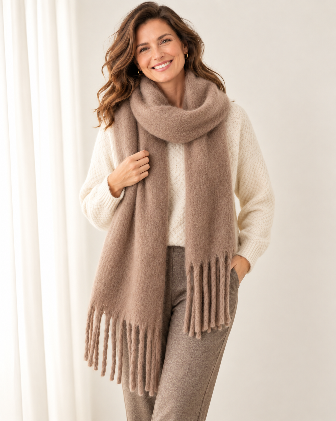Women's Soft Cashmere Feel Scarf – Pashmina Style Winter Wrap
