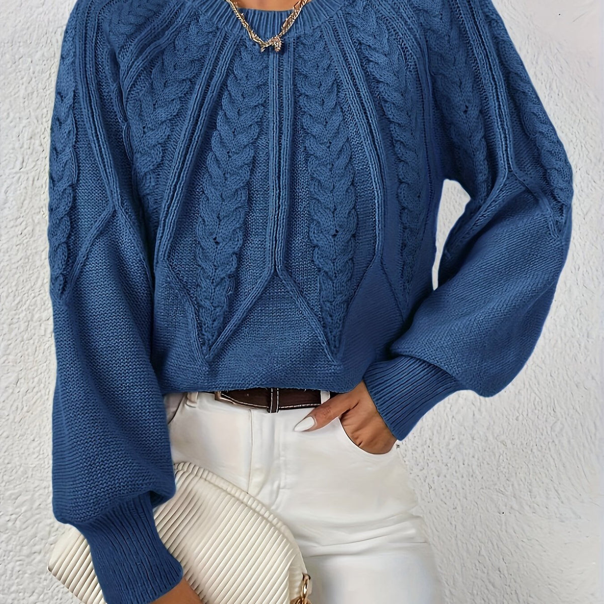 Women's Relaxed Cable Knit Sweater – view 18