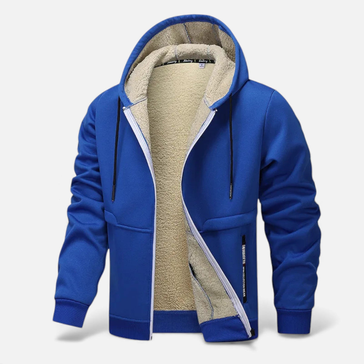 Men's Sherpa-Lined Hooded Jacket in Royal Blue