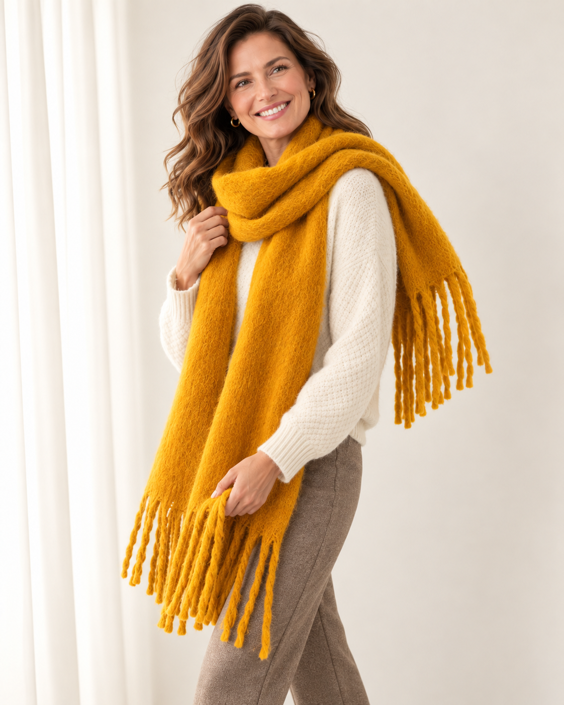 Women's Soft Cashmere Feel Scarf – Pashmina Style Winter Wrap