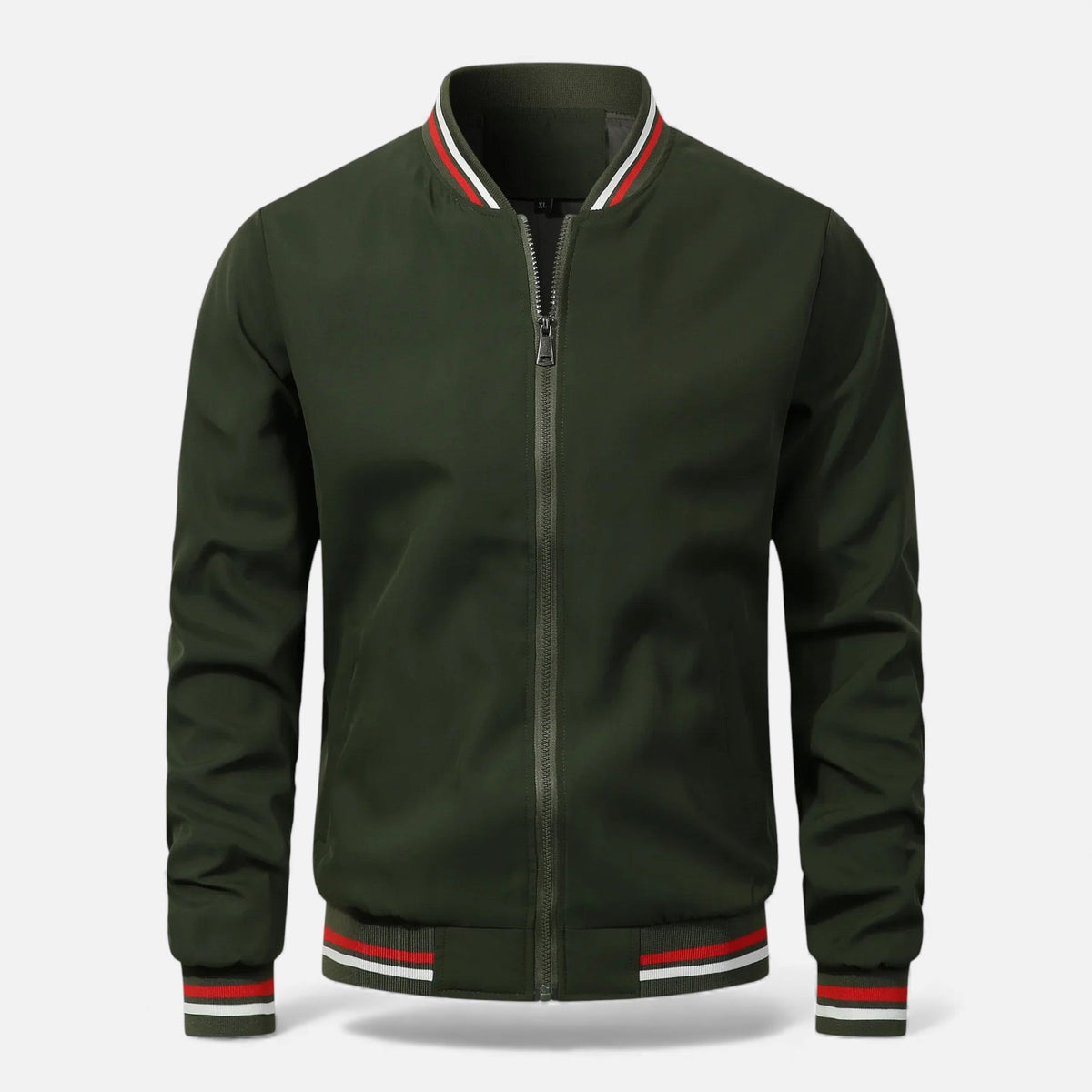 Men's Thick Padded Bomber Jacket in Army Green