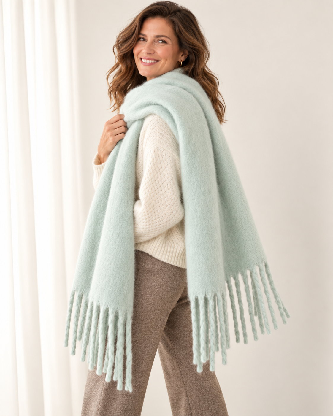 Women's Soft Cashmere Feel Scarf – Pashmina Style Winter Wrap