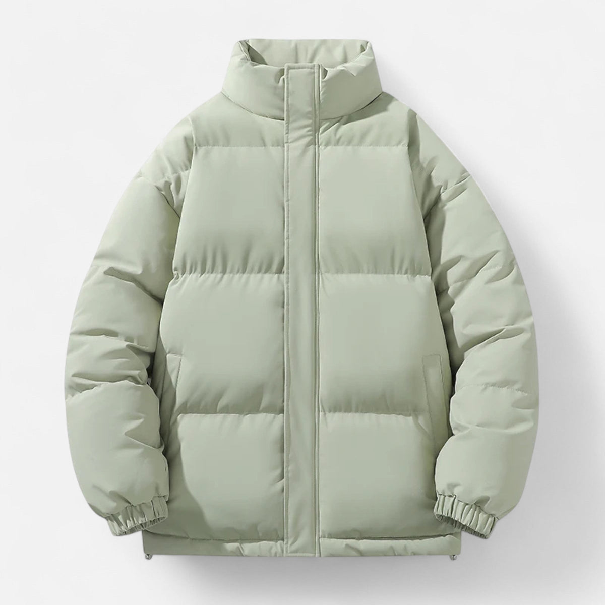Men's Oversized Puffer Jacket in Mint Green
