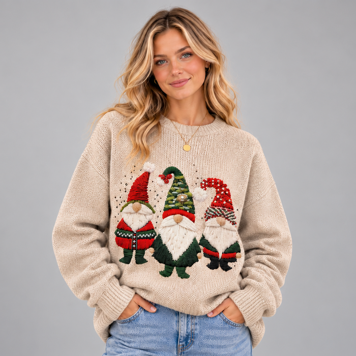 Women's festive gnome Christmas jumper – Covert Club product photo 1