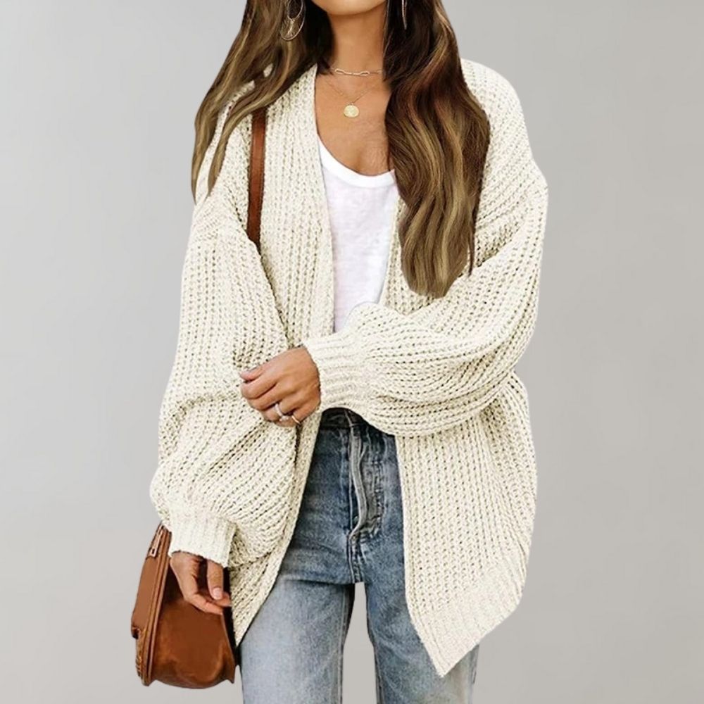 Women's Long Waterfall Cardigan in White