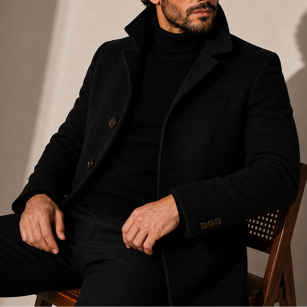 Men's Tailored Stand Collar Overcoat – view 2