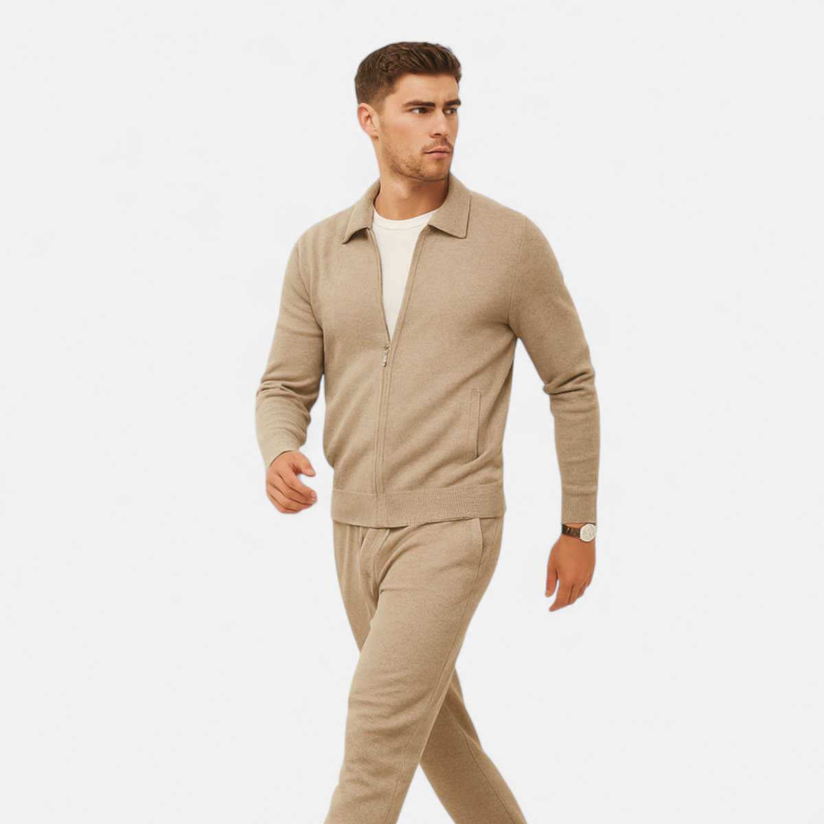 Men's Polo Collar Zip Through Cardigan – image 2