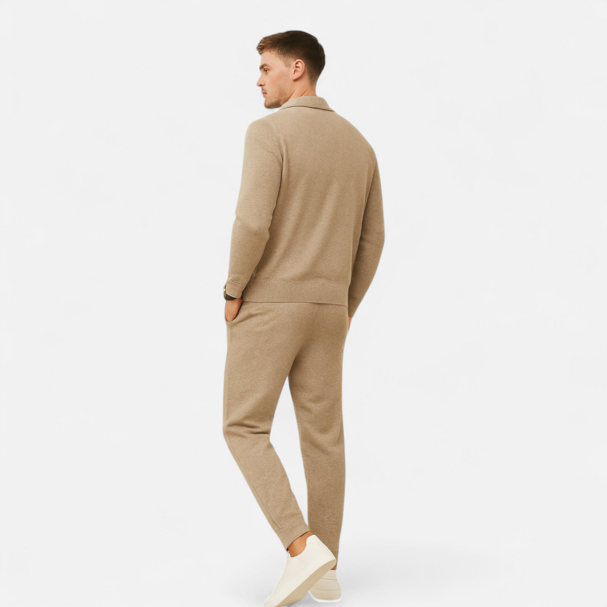 Men's Polo Collar Zip Through Cardigan – image 3