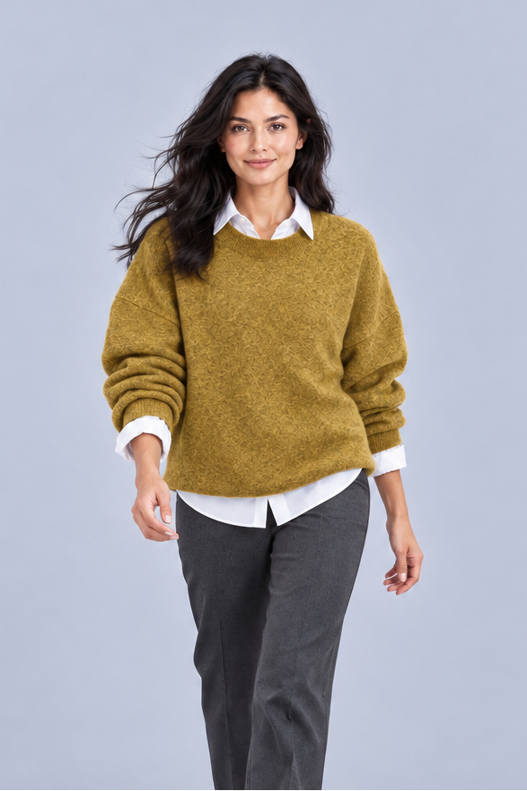 Women's Oversized Cashmere Jumper – Crew Neck Knit