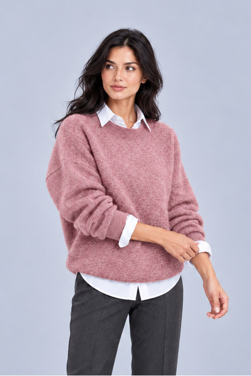 Women's Oversized Cashmere Jumper – Crew Neck Knit