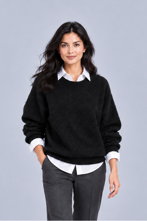 Women's Oversized Cashmere Jumper – Crew Neck Knit