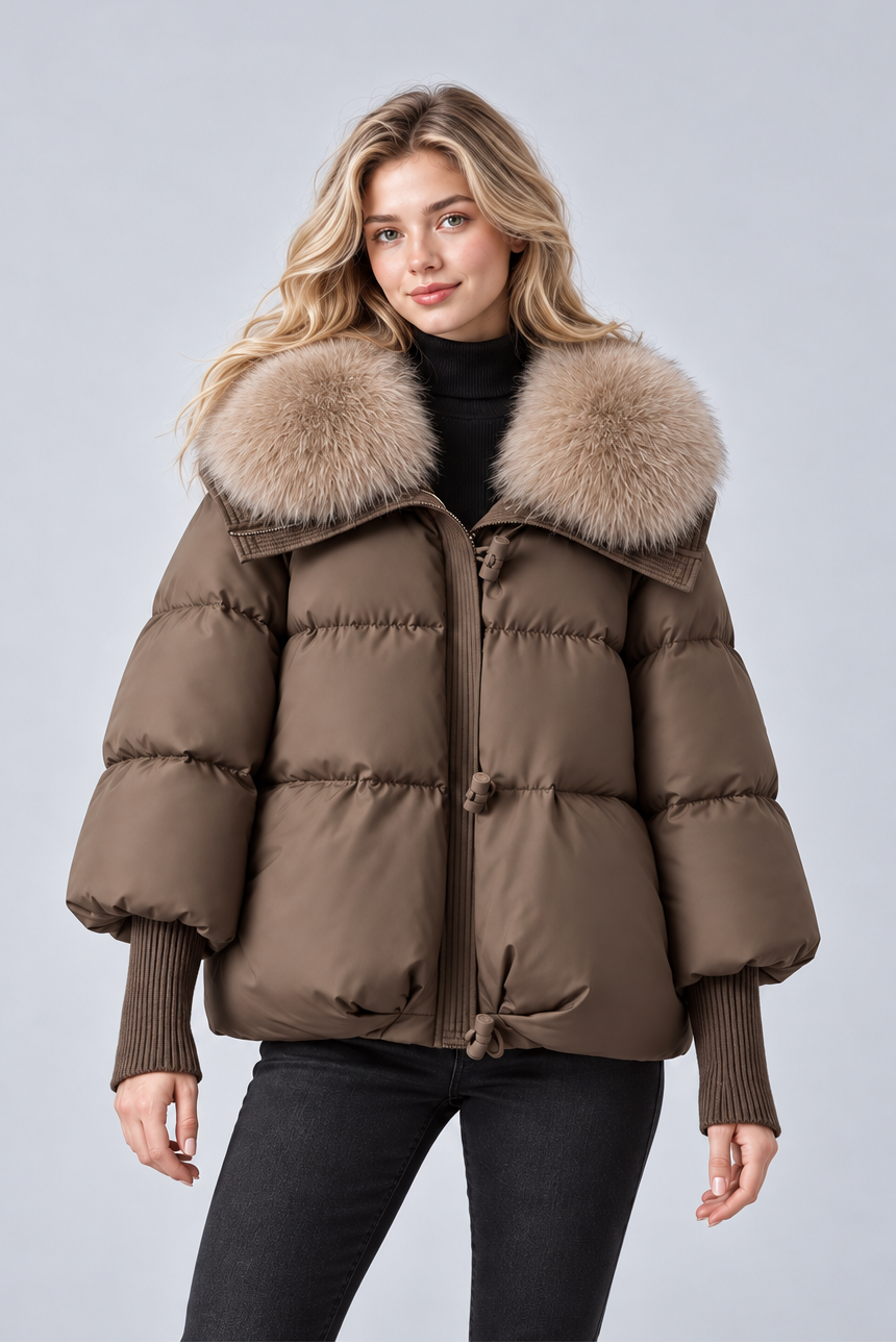 Women's Faux Fur Collar Parka – Padded Winter Coat