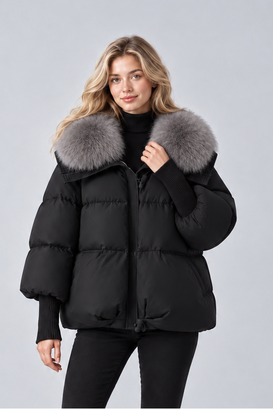 Women's Faux Fur Collar Parka – Padded Winter Coat