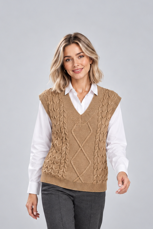 Women's Ribbed V Neck Sweater Vest – Sleeveless Knit