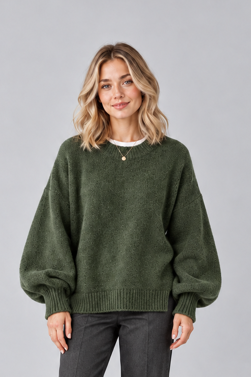 Women's Relaxed Knit Jumper – Drop Shoulder Split Hem